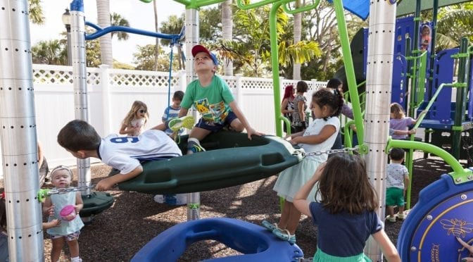 Children enjoying the new Discovery Playground at the South Florida Science Center and Aquarium