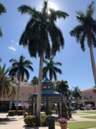 Mizner Park Amphitheater at Night Boca Raton City Downtown