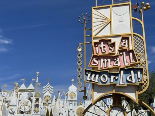 It's a small world ride sign. Disneyland versus Disney World: A Florida Family's Perspective