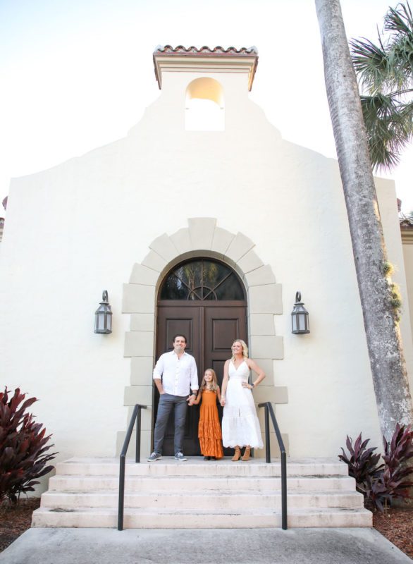 Olson-Rogers family in front of the Boca Historical Society