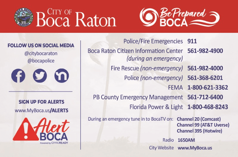 Boca hurricane communication