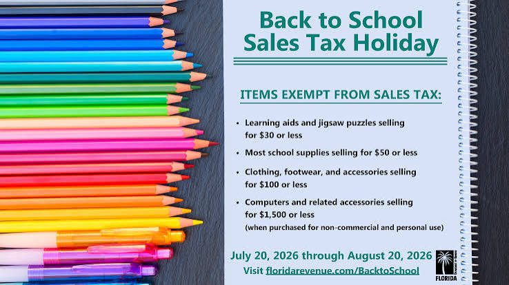 2026 Florida Sales Tax Holiday 2026 Florida Sales Tax Holiday