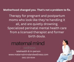 Postpartum therapy FL, Maternal Mind & Wellness display ad