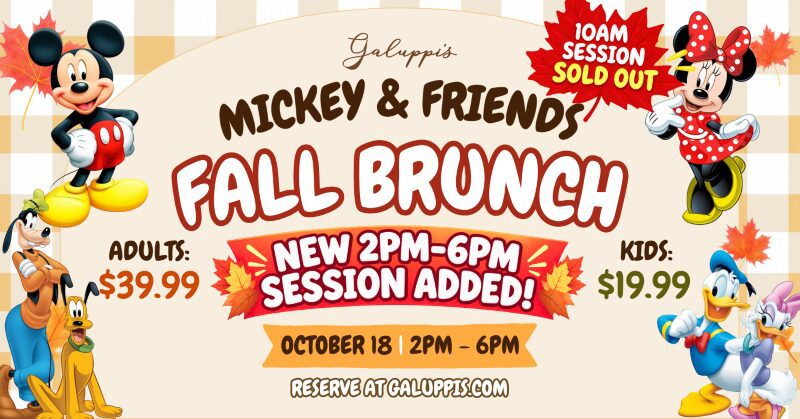 Kids Mickey & Friends Brunch at Galuppi's 2026 Second Seating Kids Mickey & Friends Brunch at Galuppi's 2026 Second Seating